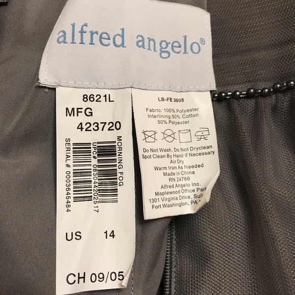 Alfred Angelo Strapless Gray Prom Bridesmaid Dress - Picture 8 of 8